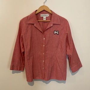 Arkansas Razorback Hogs blouse red and white